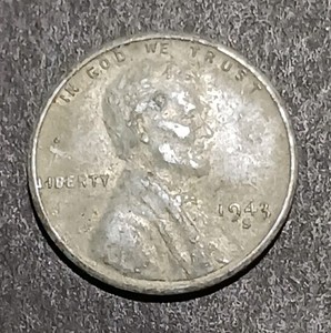 1943 S Steel Wheat Cent Penny W.W.2 Era Coin Lincoln Avg Circ 