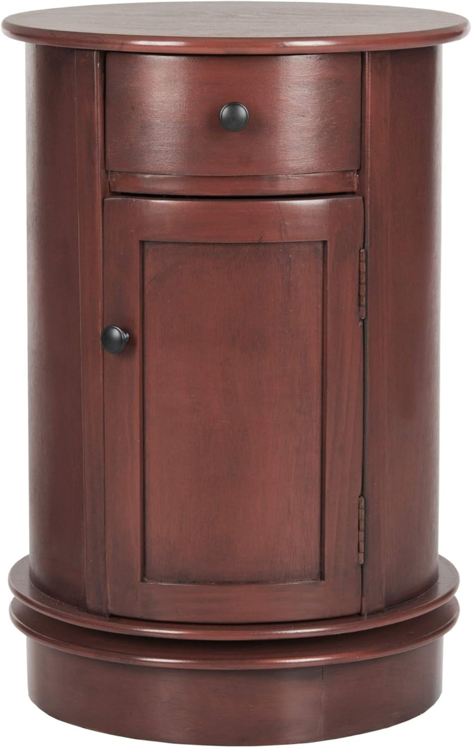 Tabitha Vintage Grey Oval Swivel Storage End Table By American Homes Collection