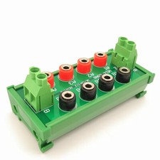 DIN Rail Mounting 2x4-Bit Banana Jack Power Distribution Module, DC Power Board.