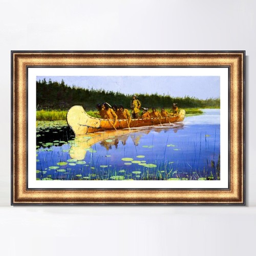 Radisson y grosellas de lona enmarcada en Giclee de Frederic Remington - Imagen 7 de 16