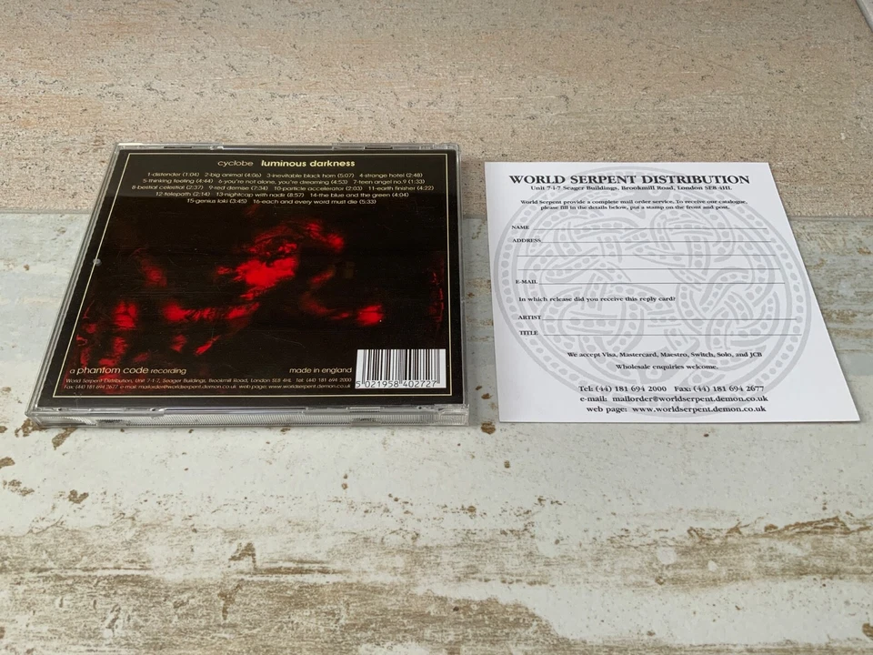 Cyclobe luminous darkness CD  COIL  THROBBING GRISTLE  DEATH IN JUNE  Psychic Tv - Image 3 of 4
