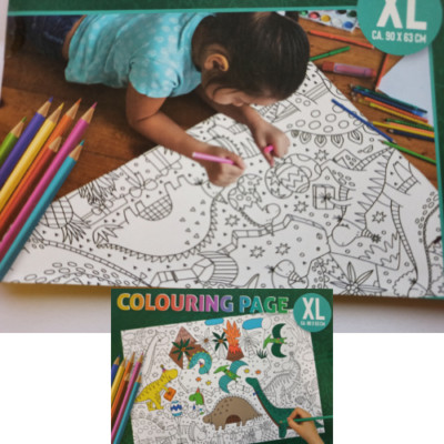 Ausmalbild für Kinder XL 90 x 63 cm Dinosaurier Ausmalspaß malen Kinder
