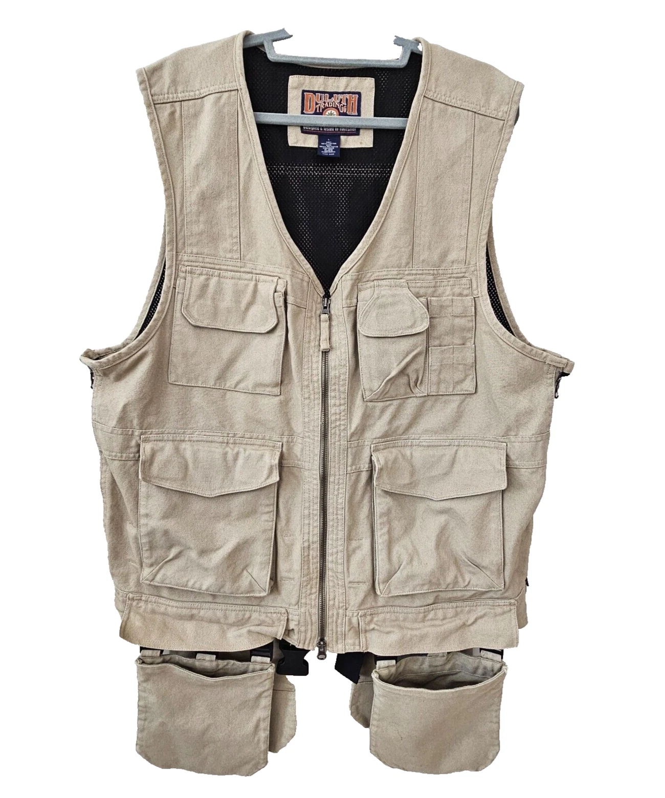 Duluth Trading Co Canvas Utility Vest Workwear Mens L Multi-Pocket Fishing New