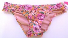 Xhilaration Marigold Floral Ruffle Cheeky Bikini Bottoms Juniors Size XL