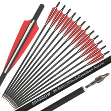 Crossbow Bolts Carbon Arrows 16" 17" 18" 20" 22" Archery Bow Hunting Shooting