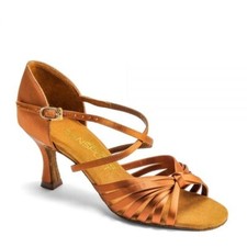 Dansport L3006 Tan Satin UK 3.5 / US 6 - 2.5" heel Latin Ballroom Dance shoes