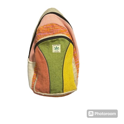 Handmade Hemp Backpack Unisex Hemp Backpack, Handmade, Unisex Gift, Unique, Only One Made  main image 4