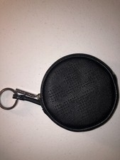 New TORY BURCH Black Perforated COIN POUCH PURSE