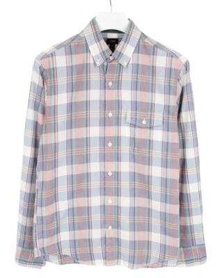 J.Crew Slim Chemise Homme M à Carreaux Boutonné Poche Poitrine Manches Longues - Photo 1/4