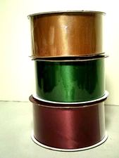 Lot of 3 Papyrus Ribbon Rolls Gold Green Red NEW Designer Rolls 21 Ft. Each