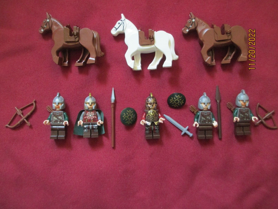 LEGO LOTR/HOBBIT Minifigures Lot. King Theoden ,Eomer, Rohan Soldiers ...