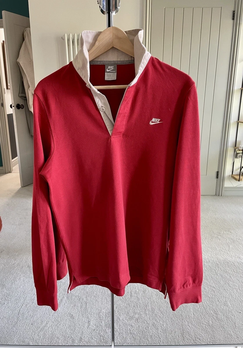 Nike Rugby Shirt Vintage Y2K Long Sleeve Futura Red Small Skateboard Wavy 2006