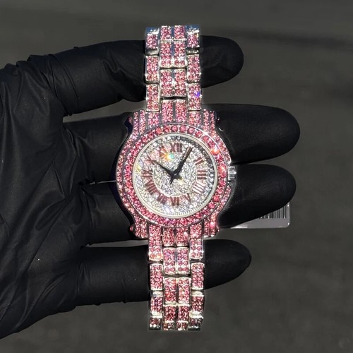 Reloj para mujer 35 mm diamantes vibrantes con esfera romana helada - Movimiento de cuarzo - Imagen 4 de 7