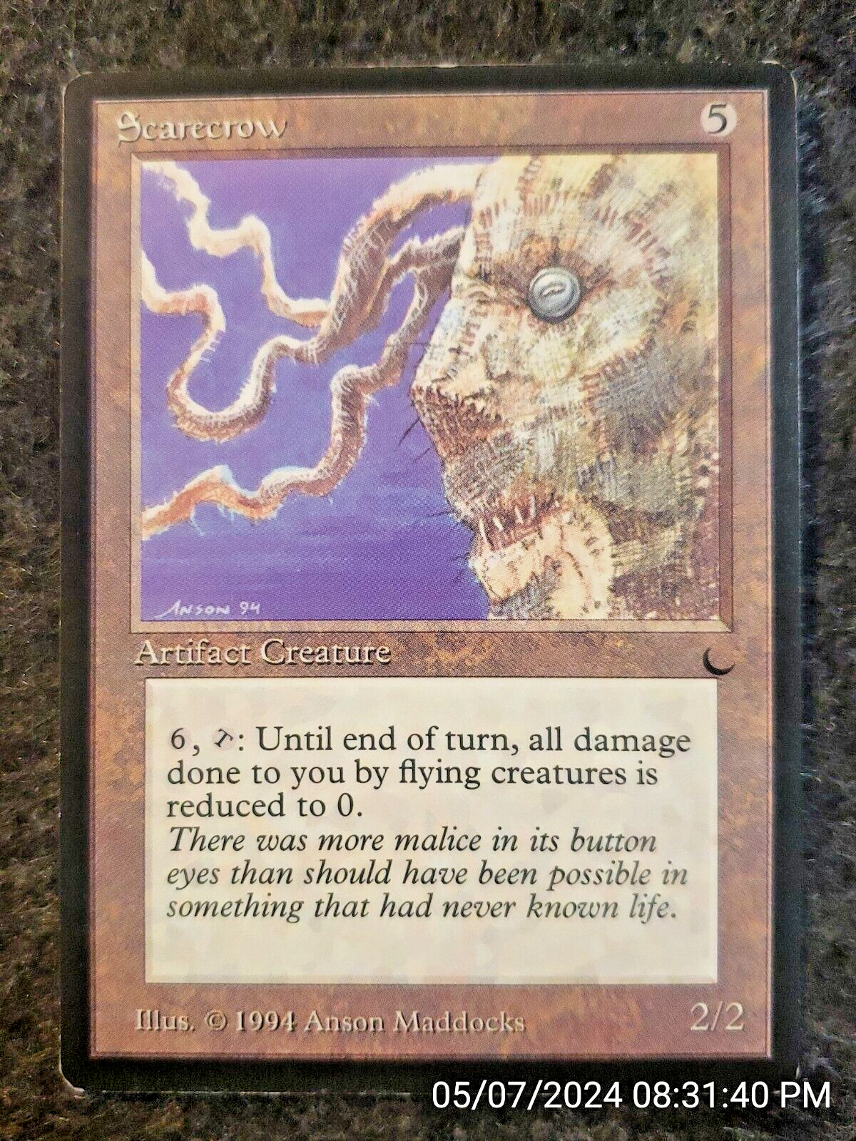 Scarecrow The Dark NM Artifact Uncommon MAGIC THE GATHERING MTG CARD (DS3D1F8)