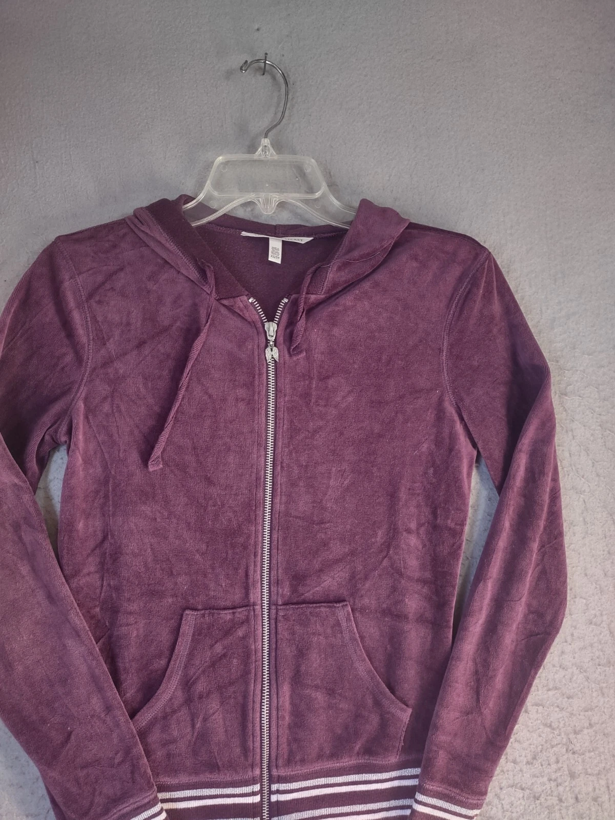 UNDERCOVER Maglione donna Victorias Secret XS viola full zip con cappuccio manica lunga
