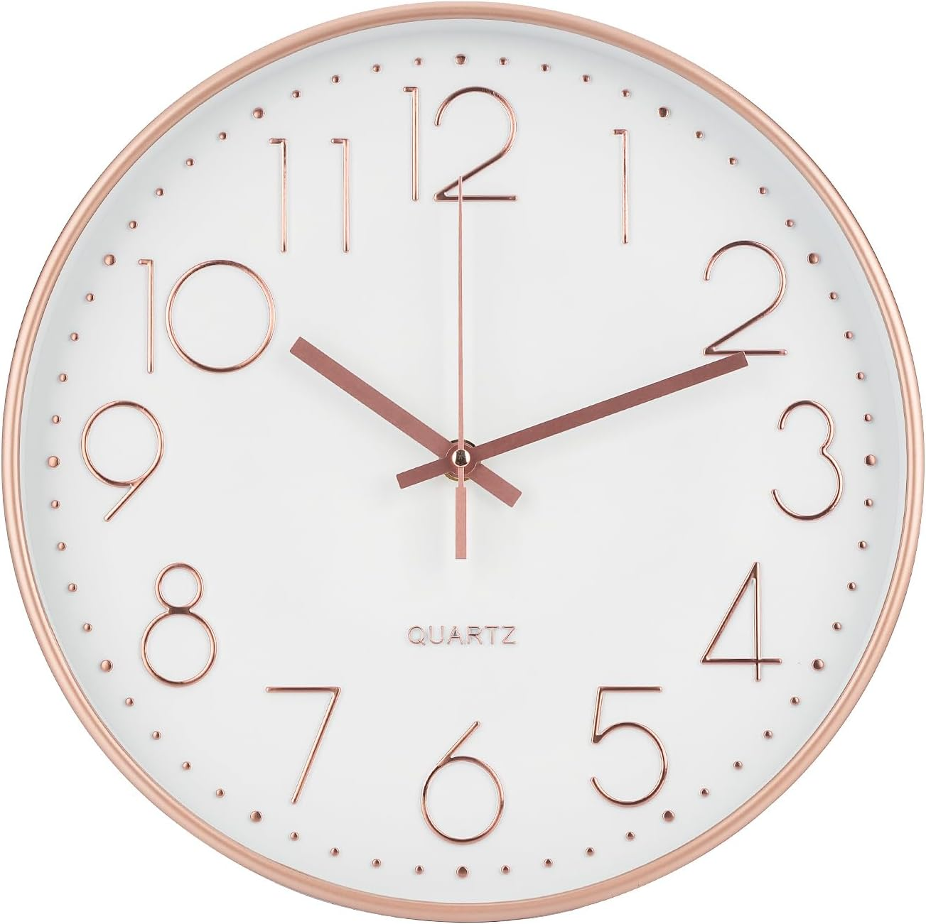 Wall Clock 10 Inch Non-Ticking Silent Modern Simple Style round Decor Clock R...-image