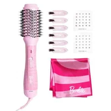 Mermade Hair Barbie Blowout Kit Hair Blow Dry Dryer Brush Hair Styling Tool Pink