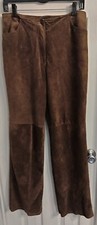 Vintage W2W Wash 2 Wear Suede Pants Brown Boot Cut - SZ 10 - Lined- 100 Leather