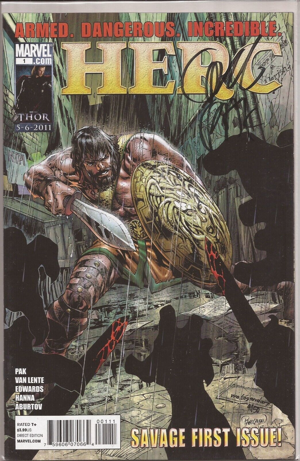 HERC #1 - SIGNED BY GREG PAK - LIMITED TO ONLY 50 COPIES W/ DF COA 4/50
