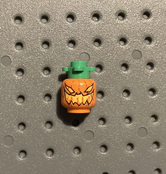 Lego Orange Minifig Evil JACK O LANTERN HEAD Halloween Devil