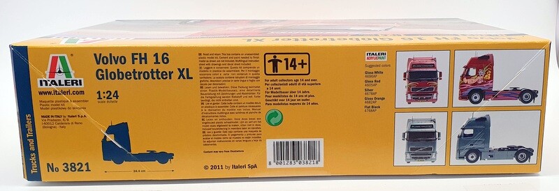 Italeri 1/24 Scale Model Truck Kit 3821 - Volvo FH16 Globetrotter