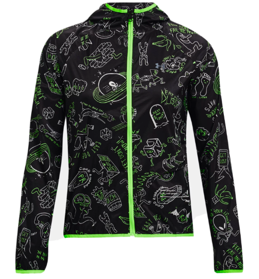 Under Armour Running Jacket Womens Large Fitted UA Run Packable Black  Reflective