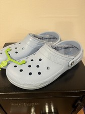 Crocs Unisex Classic Fuzz Lined Clog, Mens S12, Womens S14 Blue Calcite NEW 