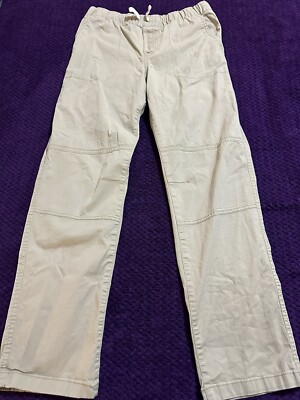 Cat Jack Boys Straight Pant Reinforced Knee Drawstring Beige