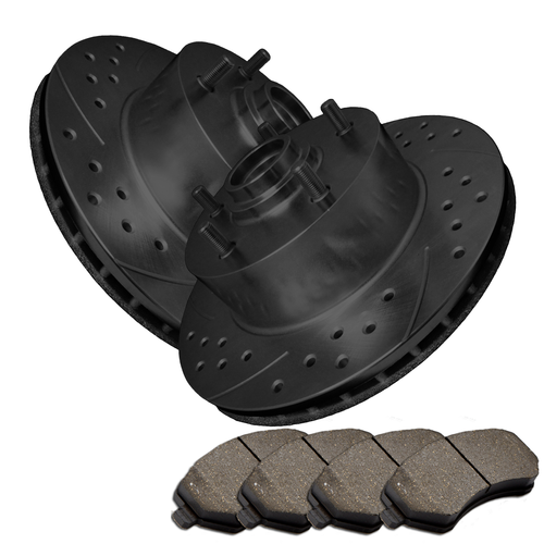 Double Drilled Slotted Zinc Coated Frt Premium Rotors & SemiMet Pads ATL017521 eBay