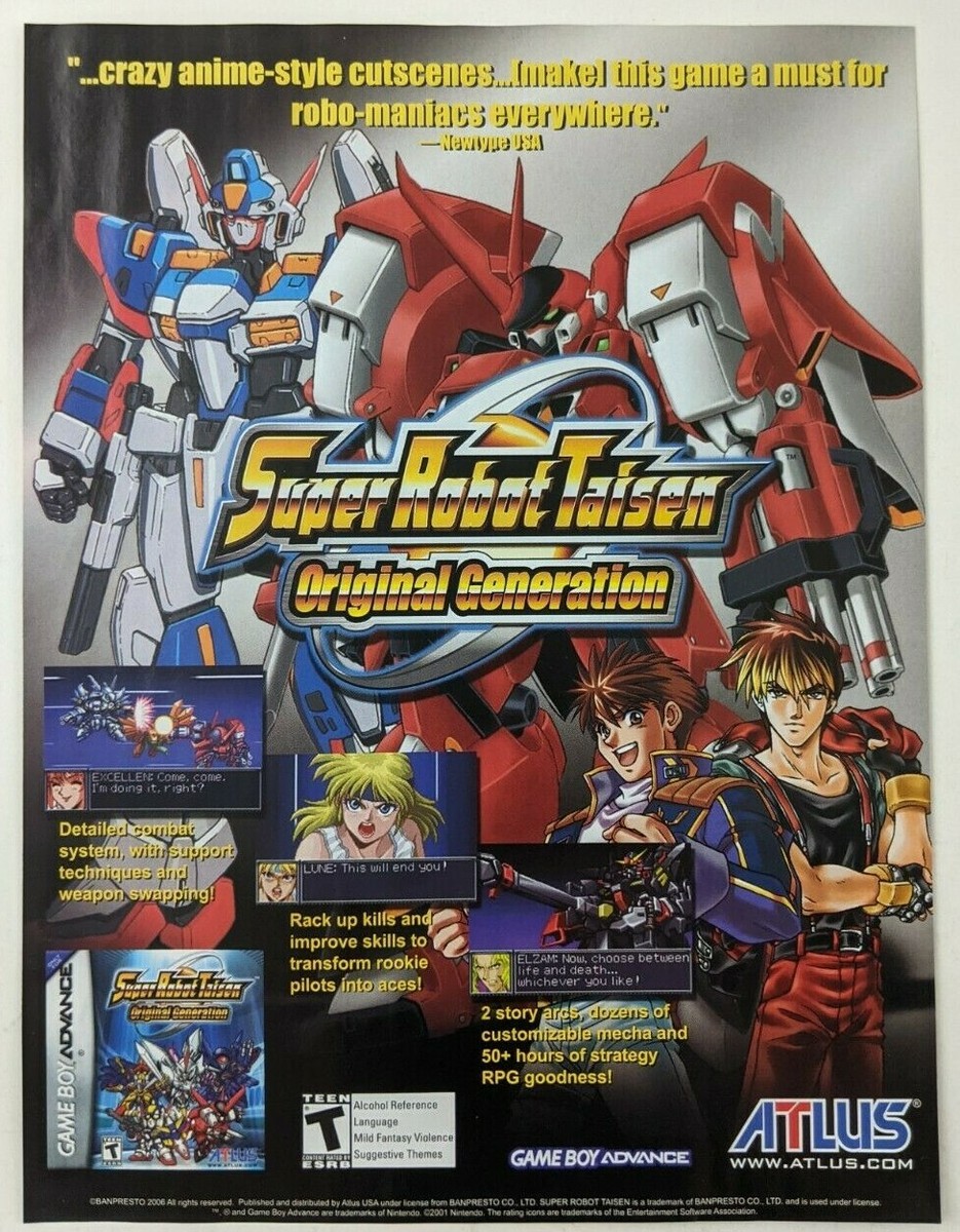 Super Robot Taisen Original Generation Print Ad Game Poster Art