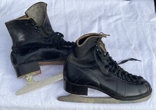RANGER ICE SKATES Vintage pair Leather upper-CANADIAN CLUB 9-1/3 blades SEARS