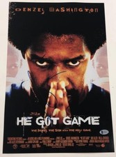 DENZEL WASHINGTON SIGNED 12X18 PHOTO HE GOT GAME AUTHENTIC AUTOGRAPH BECKETT COA