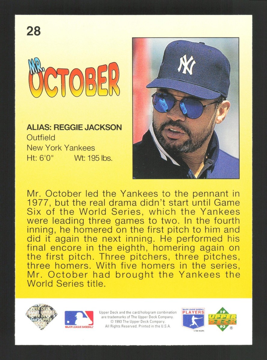 1993 Upper Deck Fun Pack #28 October Reggie Jackson New York