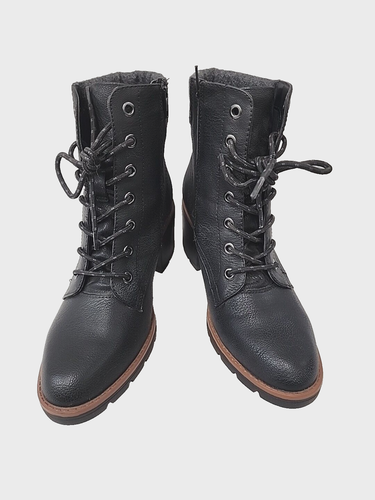 Naturalizer Madalynn 2 Damenstiefel schwarz Synthetik Schnürung mandelförmige Spitze 6,5 M US