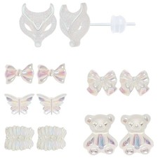 Plastic Post Earrings for Sensitive Ears White Plastic Stud Earrings with Plasti