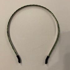    Vintage Green Braided Headband with Metal Frame  Black Tips