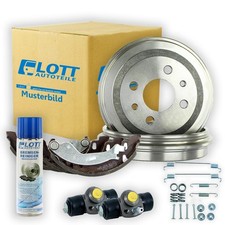 BREMSTROMMELN + BREMSBACKEN + RADBREMSZYLINDER + MONTAGESATZ Peugeot + Reiniger