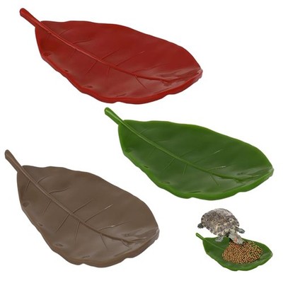 3 PCS Leaf Reptile Tortoise Corn Snake Habitat Food Water Bowl Plate Dish