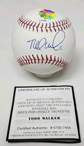 Todd Walker Signed Autographed Rawlings Official League Baseball TWINS CUBS COA