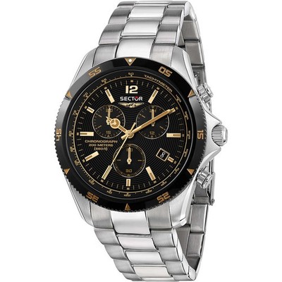 Mens Wristwatch SECTOR 650 R3273631001 Chrono Stainless Steel Black Sub 200mt