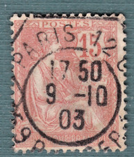 TIMBRE 1902 FRANCE MOUCHON N° 125 BEAU CACHET-OBL.TB-VOIR SCAN