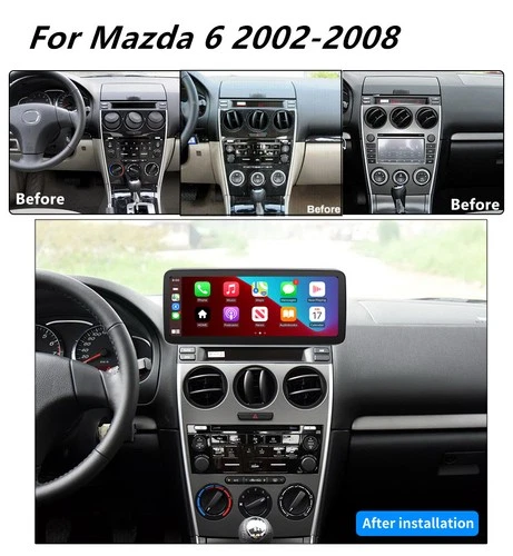 12.3'' w/Carplay Car Stereo Radio GPS Navigation Head Unit For Mazda 6 2002-2008