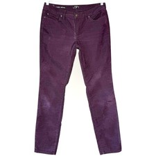 Ann Taylor LOFT Womens 6 Modern Skinny Corduroy Pants Stretchy Mid Rise Purple
