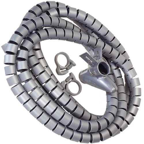 Flexible-Kabelspirale Spiralschlauch mit Einziehhilfe Ø 20 mm Länge 2.5 m GRAU