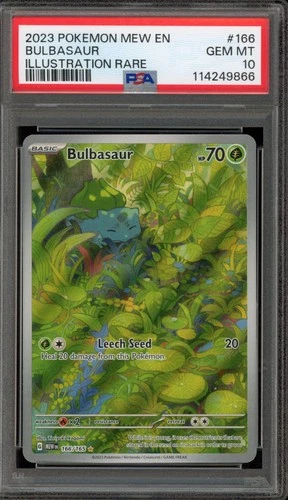 Pokemon Bulbasaur 151 MEW EN Illustration Rare #166 PSA 10 Gem Mint