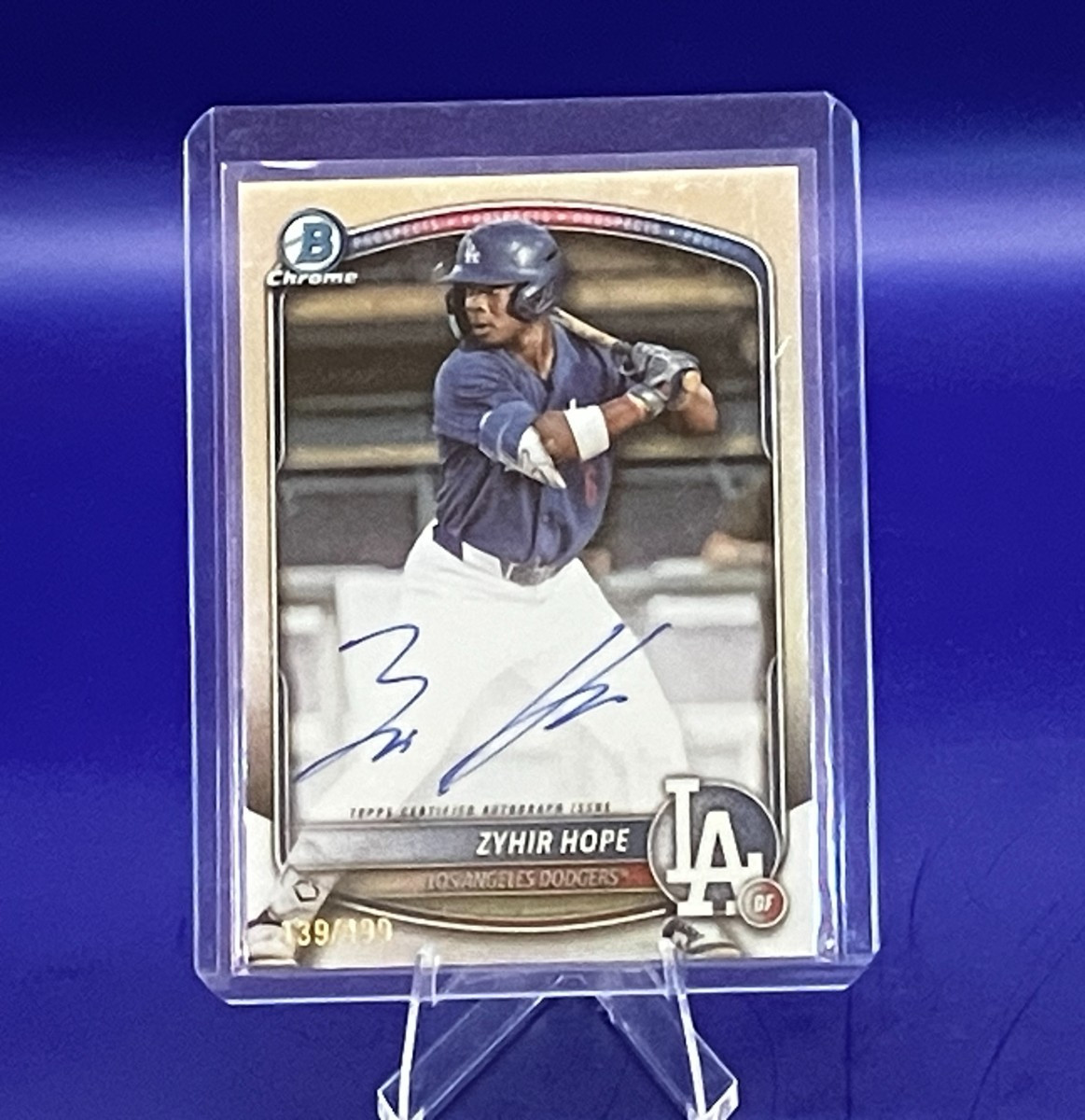2025 Bowman Chrome - #CPA-ZH Zyhir Hope Dodgers Refractor Auto /499