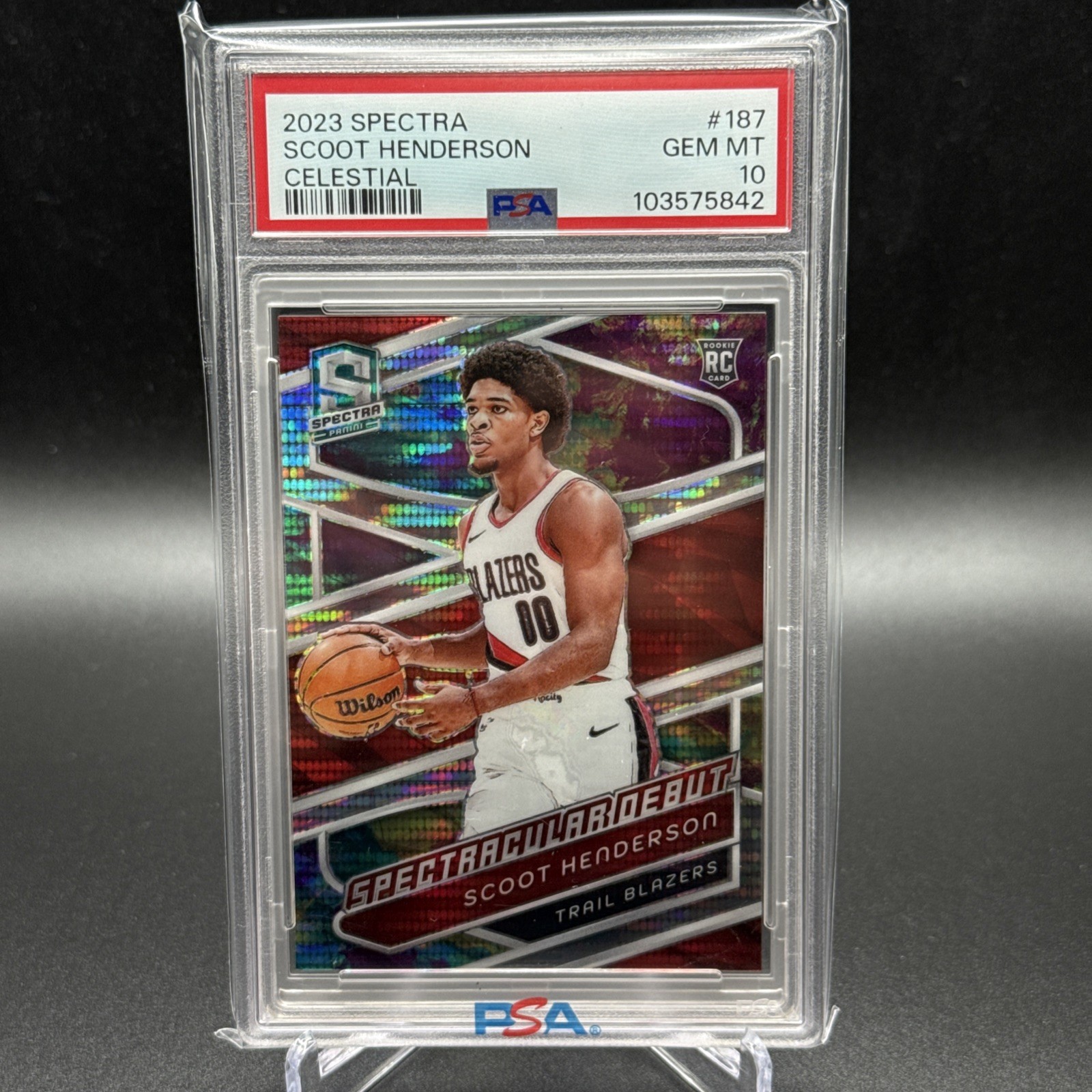 2023-24 Spectra Spectacular Debut - Scoot Henderson - Celestial Prizm /125 (RC)