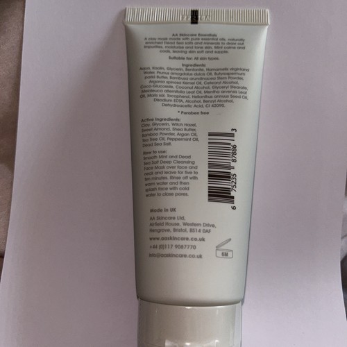 AA Skincare Mint & Dead Sea Salt Deep Cleansing Face Mask 100ml Full Size Sealed - Picture 4 of 4