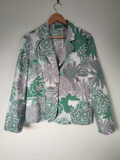 Oscar B Ladies Linen Blend Floral Summer Jacket Size 16