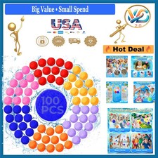 Reusable Water Balloons 100 Pack Multi-Color Quick Fill Summer Water Toys